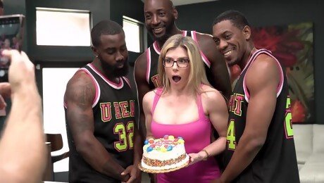 Interracial gangbang with a blonde mature woman - Cory Chase