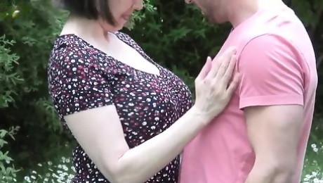 Big breasted British MOM fucking not her step son