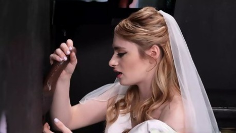 Wedding Day Bride Reese Robbins Detours To A Gloryhole For BBC